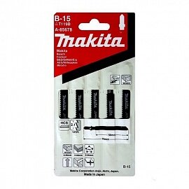 Makita. Пилки для лобзика по дереву и пластику 5шт A-85678/B-15 прямой рез 